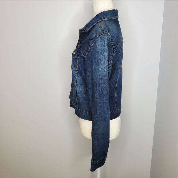 SUNFLOWER denim jacket‎ hand painted dark wash blue M - Picture 4 of 9